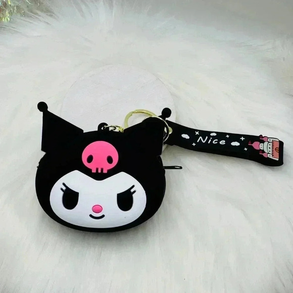 Mini Size Kuromi Silicone Coin Purse With Keychain - Picture 2 of 5